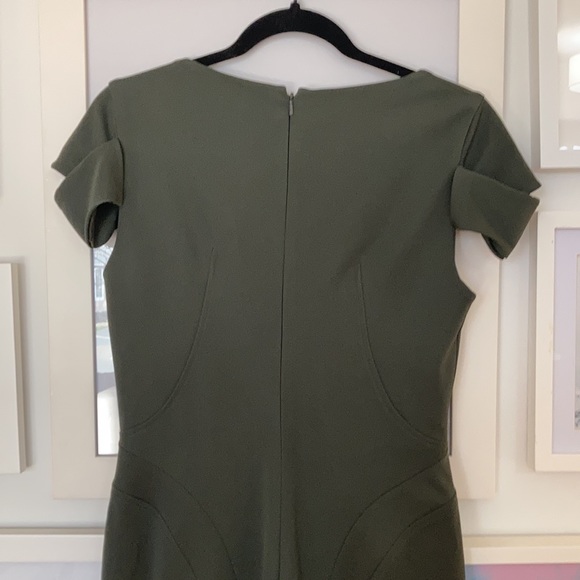 ZAC by ZAC POSEN Olive Fitted Dress With Notched Bust - Picture 4 of 6
